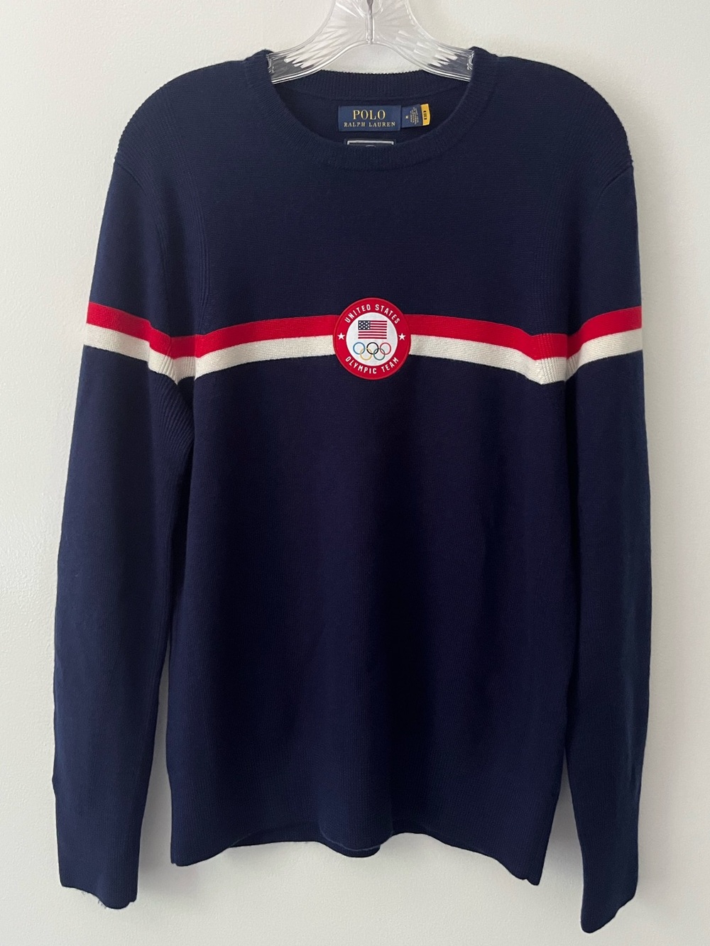 Polo Ralph Lauren 100% Merino Wool Winter Olympics 2022 Crew Neck Sweater Blue M